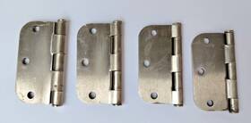 Schlage 194555079748 4 Pcs 3 1/2 Inch Door Hinge With 5/8 Radius Round Corner In Satin Nickel
