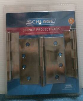 68098 Schlage 3 Hinge Project Pack 4 Inch Square Antique Pewter Fs