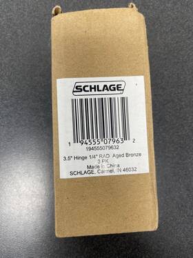 S3p1012frp716 Schlage Pack Of 3 Plain Bearing Mortise Hinges - Aged Bronze