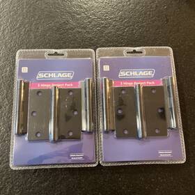 Sc3p1010f-622e Schlage 3.5 Inch Square 3 Hinge Pack Matte Black 2 Packages New