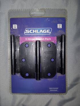 Sc3p1011f-622e Schlage New 3 Pack Plain Bearing Door Mortise Hinges Satin Black