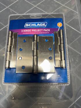 Sc3p1020f-619e Schlage 3 Hinge Project Pack Square 4 Inch Satin Nickel