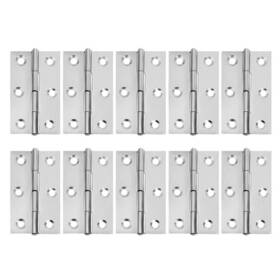Sdlqy 804947090208 10 Pcs Stainless Steel Home Furniture Hardware Door Hinge Long 2.15 X 1.3 Inch