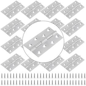 Sehoi 785912322869 24 Pcs 3.5 Inch Stainless Steel Folding Butt Hinges Silver Home Furniture Har