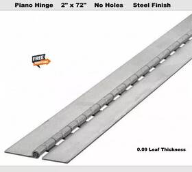 2zep6 Select Piano Hinge 2 Inch X 72 No Holes Weldable Steel Finish Continuous Nonremovable Pin