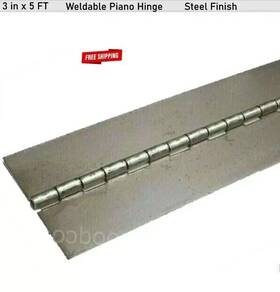 2zer1 Select 3 Inch X 5 Ft Piano Hinge No Holes Weldable Steel Finish Continuous Nonremovable Pin
