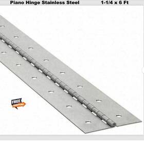 1cak9 Select Piano Hinge Stainless Steel Continuous 1-1/4 X 6ft Full Surface Non-removable Pin