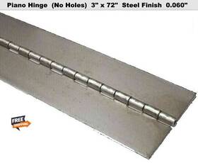 4pb37 Select Piano Hinge Weldable 3 Inch X 72 Steel Finish No Holes 0.060 Nonremovable Pin