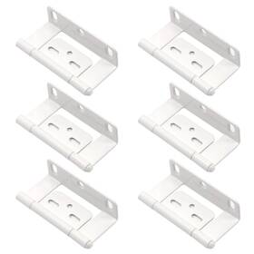 Semetall 779712238055 6-pack Stainless Steel L-shaped Door Hinges With Screws 3 Inch X1.5 White