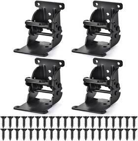 Zdjl-01 Semetor 4 Pack Folding Brackets Self-locking Hinges With Screws And Non-slip Pads 500lb
