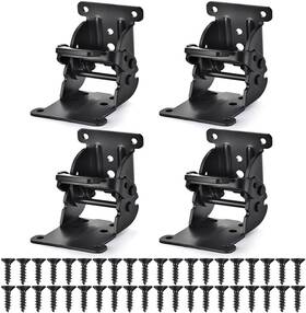 Zdjl-02 Semetor 8 Pack Folding Brackets Self-locking Hinges With Screws And Non-slip Pads