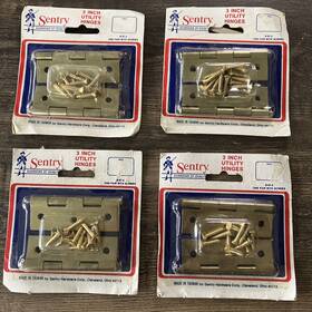 S-67-3 Sentry Lot Of 8 New Old Stock 3 Inch Brass Utility Hinges Four Packs 2