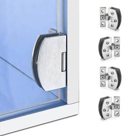 111501 Senylanhxy 4-pack No-drill Glass Door Hinges For Cabinets Showcases Wine - He