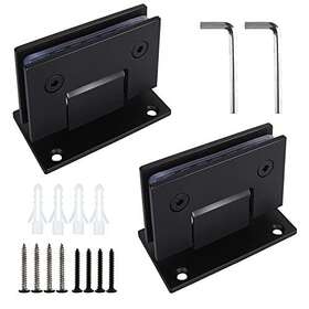 Shanqian 696629989552 2 Pack 90 Degree Shower Door Hinges Black Frameless Glass Wall Heavy