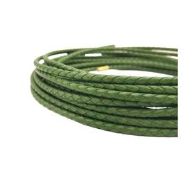Shapesbyx 762715187703 5 Yards 4mm Braided Leather Cords Round Strap Folded Distressed