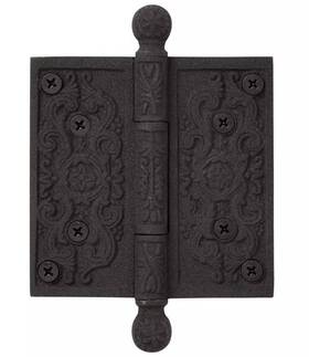 968689 Signature Hardware 434557 Victorian Eastern Damask 4 Inch X4 Hinge-black Powder Coat
