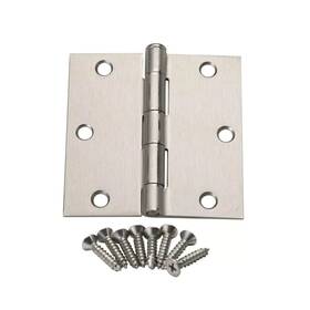 953375 Signature Hardware Square Steel Door Hinge 3 1/2 Plain Bearing Brushed Nickel