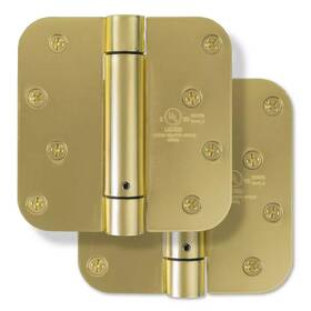 Hdh4092u4 Signature Hardware 4 Rounded Steel Door Hinge With Spring 2 Pack Satin Brass