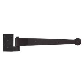 385177 Signature Hardware Pid 296217 Harte Offset Iron Strap Hinge With Pintle 12 Inch L Black Powder Coat