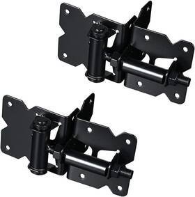 2063 Skysen 313053921933 Stainless Steel Vinyl Wood Fence Self Closing Gate Hinges Black Pair