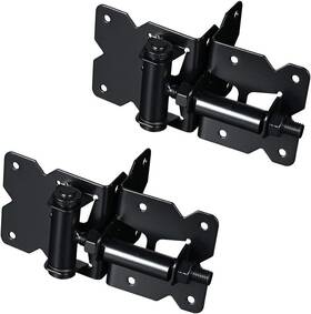 2063 Skysen 747742467813 Stainless Steel Vinyl Wood Fence Self Closing Gate Hinges Black Pair