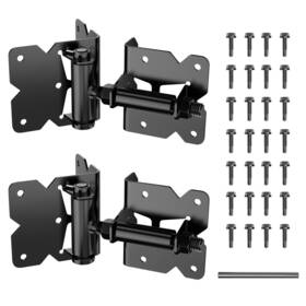 Skysen 795853111804 Carbon Steel Vinyl Wood Fence Self Closing Gate Hinges Black2063csp