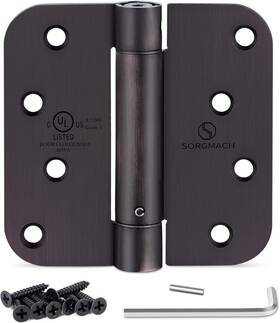 Sorgmach 191171284129 3pk Oil Rubbed Bronze Self-closing Door Hinges 5/8 Inch Radius Ul Listed Us