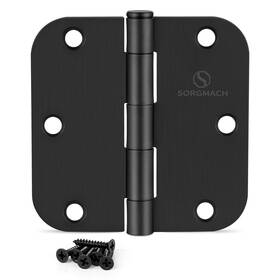 B08hyvf6gj Sorgmach 3.5 Inch Matte Black Door Hinges 5/8 Radius - 18 Pack Interior