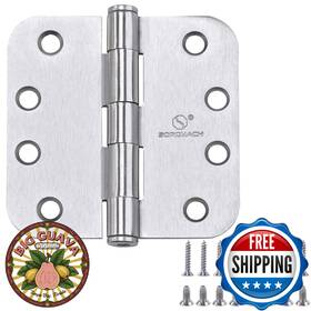 B0c5j7h8d3 Sorgmach Satin Nickel Heavy Duty 4x4 Commercial Door Hinges 5/8 Radius 3-pack