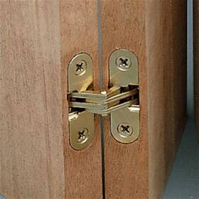 101cus4 Soss Invisible Hinge Pair 1-11/16 Inch For 1/2 5/8 Wood Brass Finish -