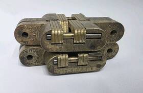 2021702 Soss 3.75 Inch Pocket Hole Hinge X2 Vintage Hd Satin Brass Flush Mount Hidden