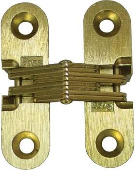 Soss 445027025057 Invisible Hinge 1 1/2 Inch Light Duty Pair Satin Brass 180 Degrees