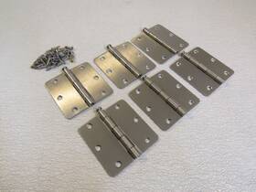 226-011923 Standard 3-1/2-in Hinges 1/4-in Radius Corner Set Of 6 Brushed Nickel
