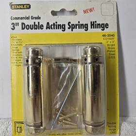 Stanley 033923108508 New Double Acting Spring Hinge Commercial Grade Bright Brass Finish 3 Inch