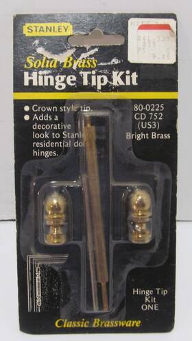 80-0225 Stanley 033923312837 Solid Brass Hinge Tip Kit One Cd752 Bright - New