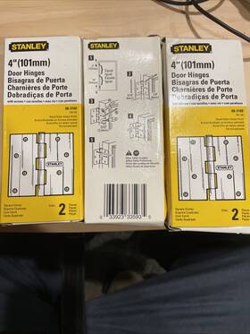 Stanley 033923335935 Lot Of 3 Sets Square Corner 4 Inch Door Hinge Satin Brass Steel