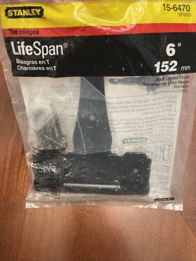 15-6470 Stanley 15-6490 Hardware 6 Inch Decorative Black Lifespan Tee T-hinge Heavy Duty Nos