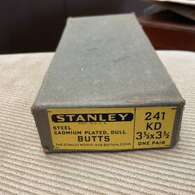 241kd Stanley Vintage Pair 3.5 Inch Ball Top Door Butt Hinges 241 Kd Cadmium Plated