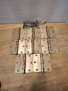 418-110315 Stanley Lot Of 8-stanley Door Hinge 3-1/2-in 3 Holes Rounded Corners