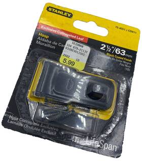 75-4551 Stanley 75-4551/cd911 Lot Of 2 Hasp 2-1/2 Inch 63mm Black Coated Finish Crdb