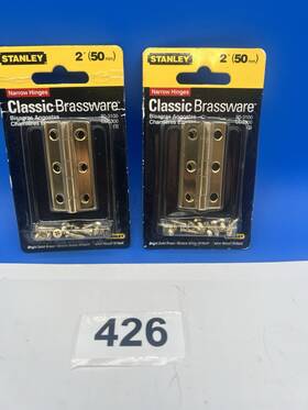 80-3100 Stanley 4 Hinges New 2 Inch Broad Classic Brassware