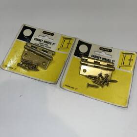 Cd295-usa-2 Stanley Hardware 2-packs Usa Narrow Cabinet Hinges 2 Inch Cd295 Satin Brass Plated With Screws
