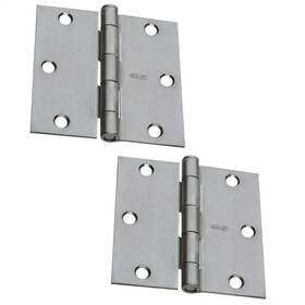 S821-181 Stanley Hardware 16pc Door Hinges 3-1/2 Inch Square Corner Satin Chrome With Screws