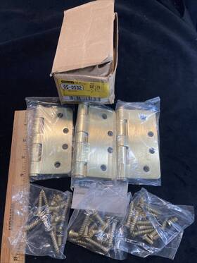 Rdf-179 Stanley Rdf179 Lot 3 Door Hinges 05-0532 4 Inch X Brass New Box Nos