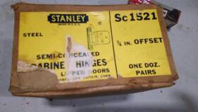 Sc1521 Stanley 8 Pair - 1591 Overlay 3/4 Door 3/8 Cabinet Hinges Satin Chromium Us26d