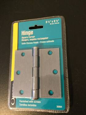 35064 Stg Hardware Ultra Square Door Hinge 3.5 Inch X Satin Chrome