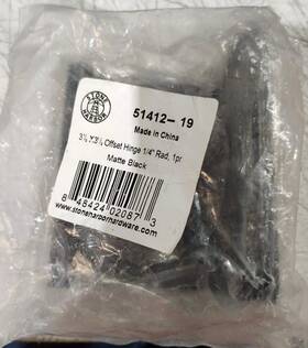51412-19 Stone Harbor Hardware Offset Hinge 3-1/2 Inch X 3-1/2ftft 1/4ftft Rad Matte Black 2-ct