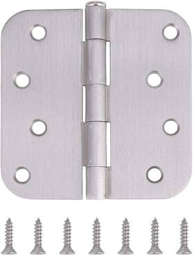 Stylever 810662031997 Pack Of 18 Residential Door Hinges - 4 Inch Satin Nickel Finish 5/8 Radiu