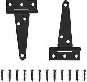 Sumbin 799257224047 4 Inch T-strap Heavy Duty Shed Door Hinges Gate Strap Black Tee Hinge Wr