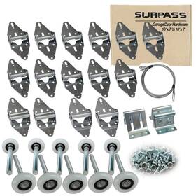 18ftx Surpass 710323938088 Garage Door Hardware Kit Roller/hinge/top Bracket/wire Rope For 16ftx7ft And